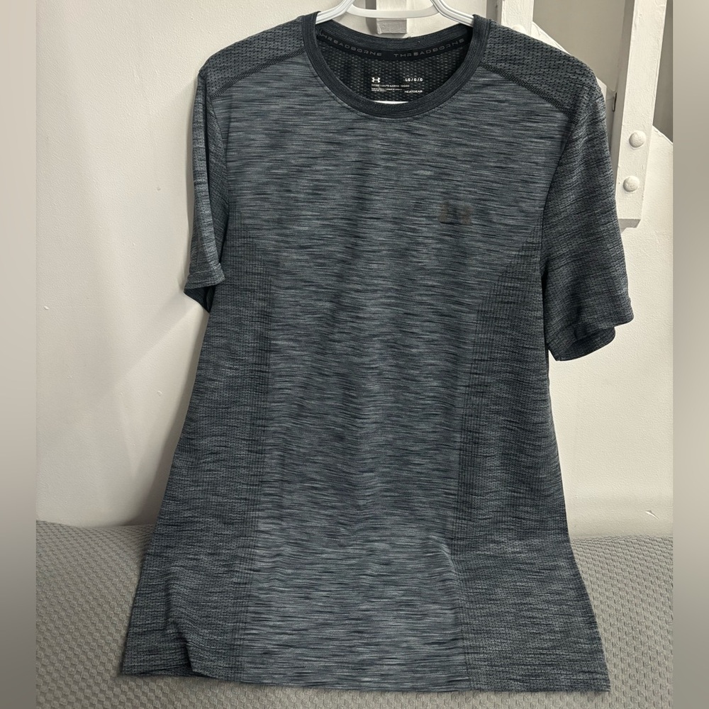 Under Armour Threadborne HeatGear Fitted Training Shirt Gray - Men’s Large